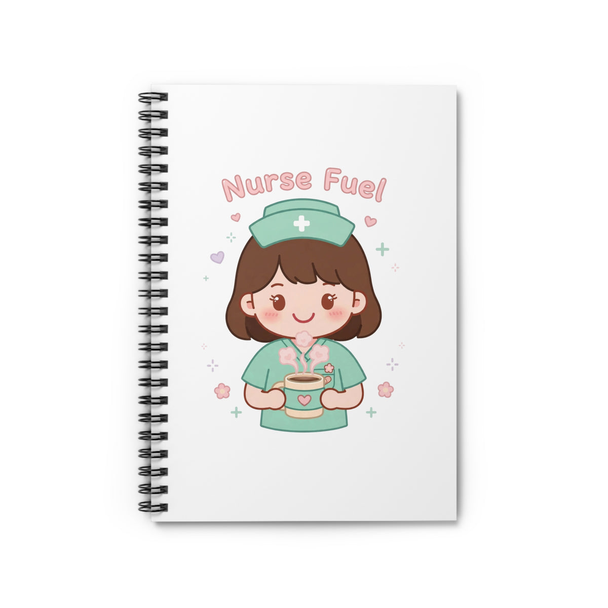 Nurse Fuel Spiral Notebook – Ruled – Brown Hair / Fair Skin
