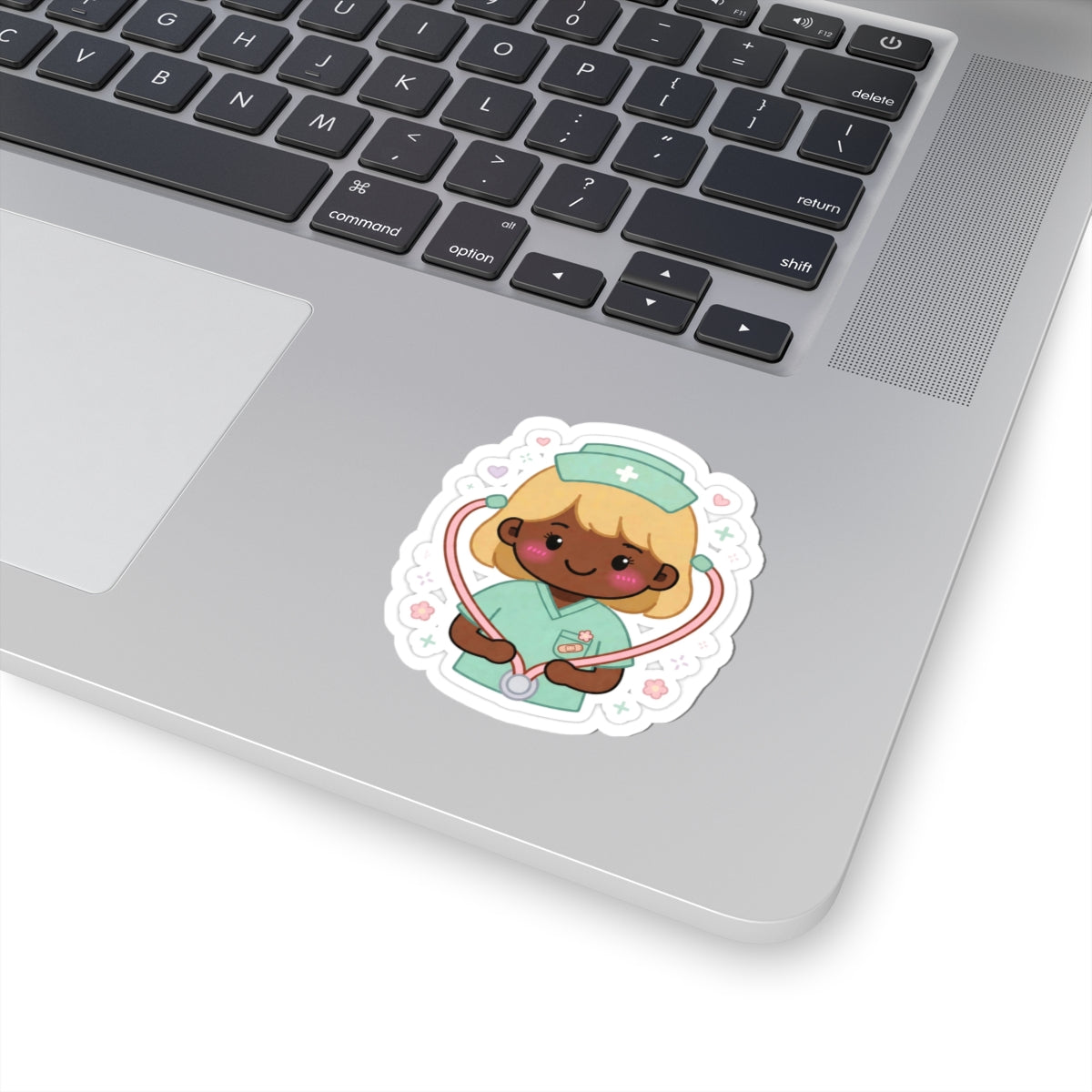 Kawaii Nurse Sticker – Blonde Hair / Deep Skin