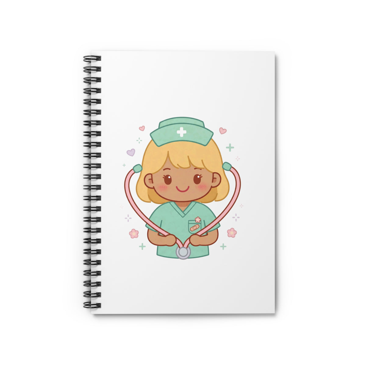 Kawaii Nurse Spiral Notebook – Ruled – Blonde Hair / Medium Skin