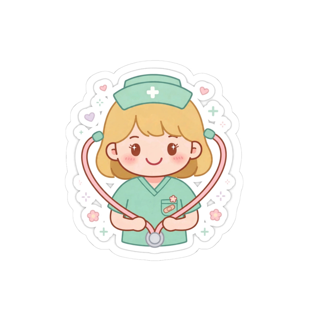 Kawaii Nurse Sticker – Blonde Hair / Fair Skin