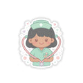 Kawaii Nurse Sticker – Black Hair / Medium Skin