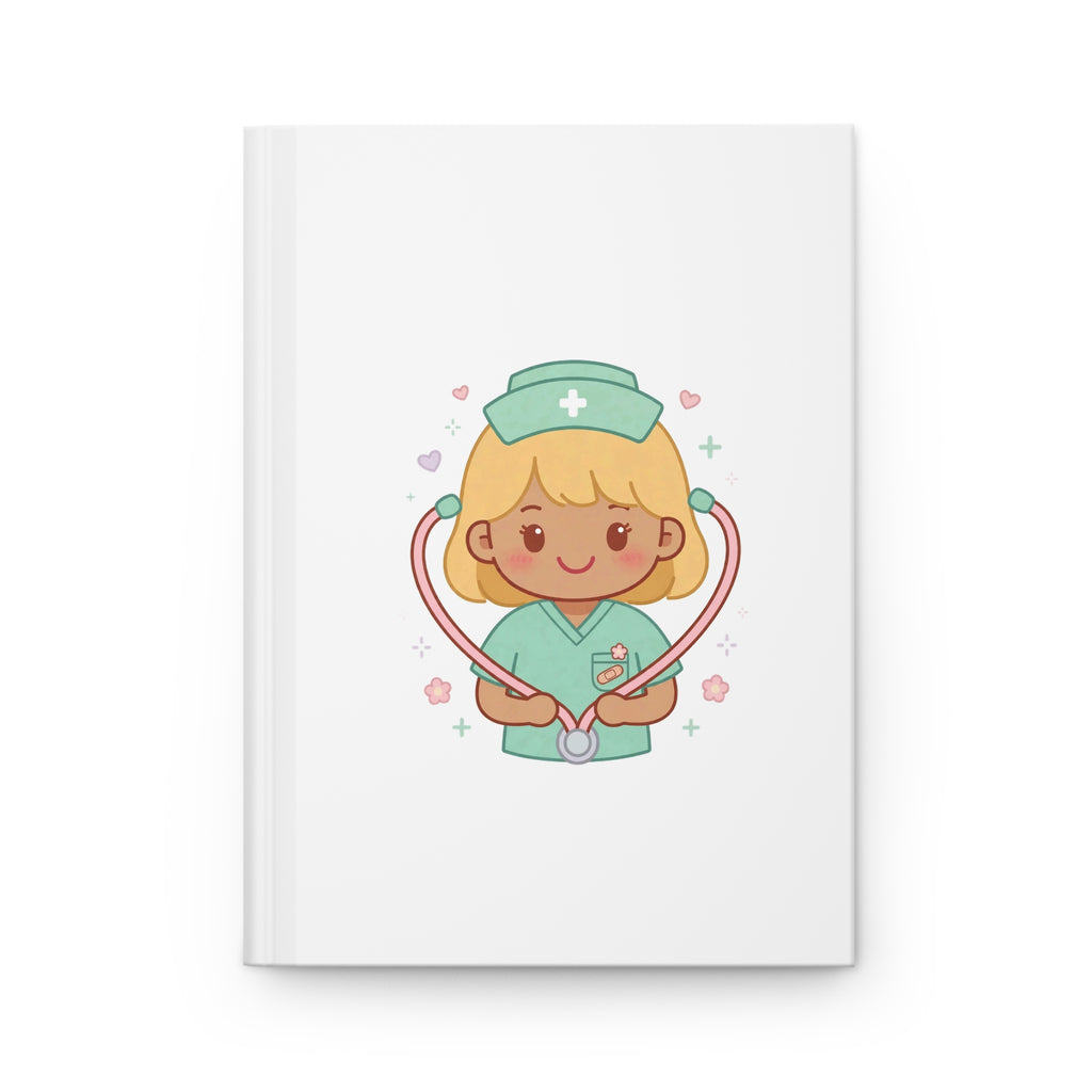 Kawaii Nurse Hardcover Journal – Blonde Hair / Medium Skin