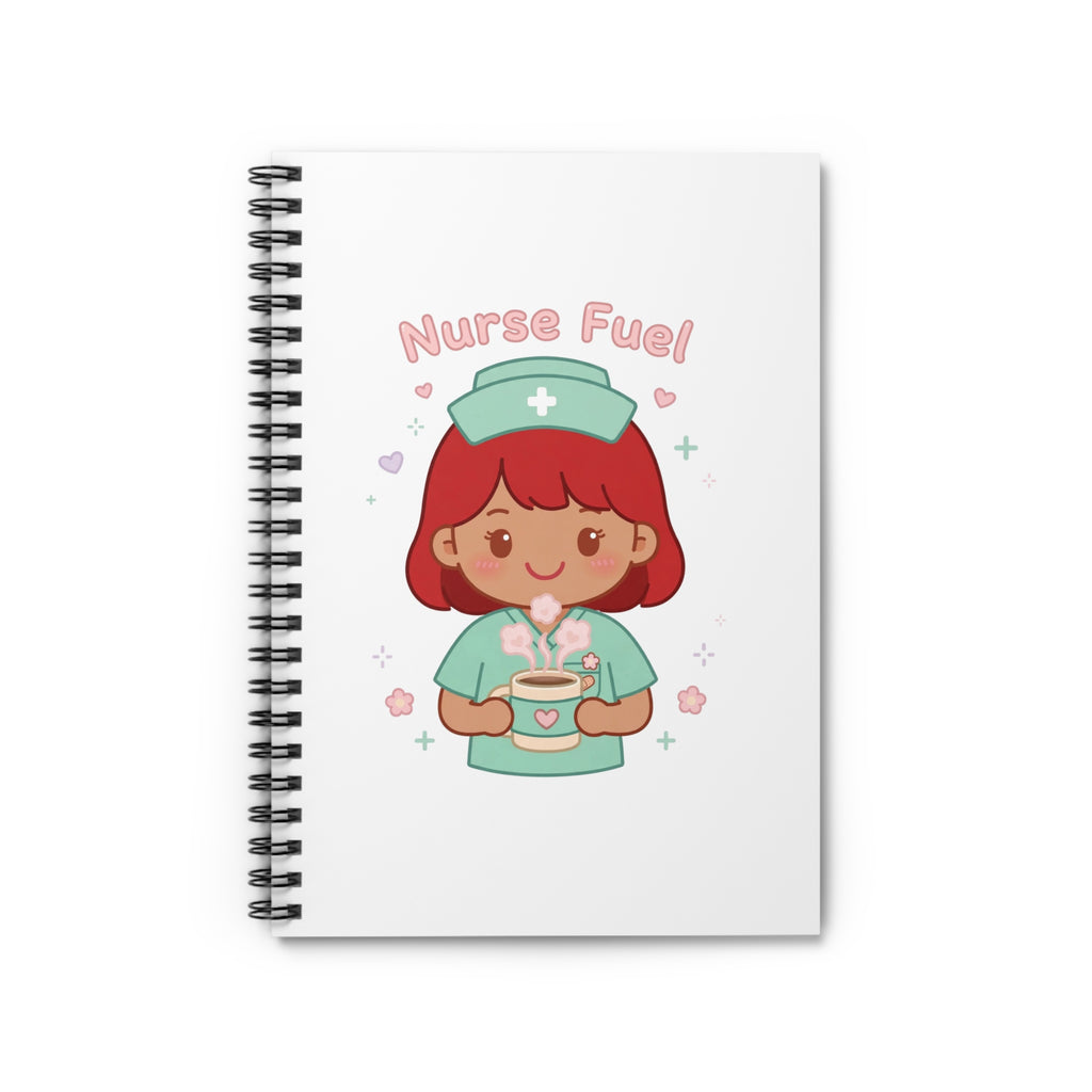 Nurse Fuel Spiral Notebook – Ruled – Red Hair / Medium Skin
