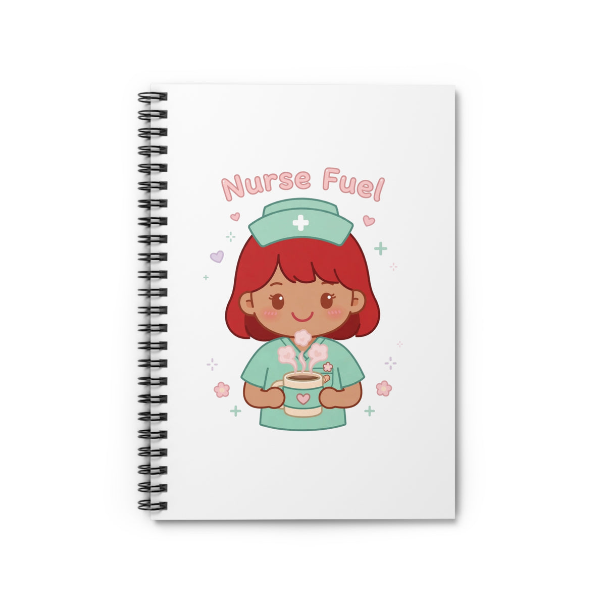 Nurse Fuel Spiral Notebook – Ruled – Red Hair / Medium Skin