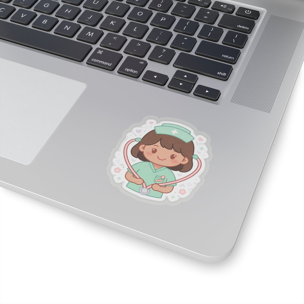 Kawaii Nurse Sticker – Brown Hair / Medium Skin