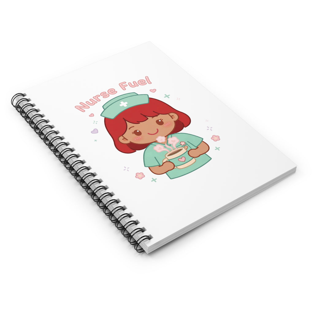 Nurse Fuel Spiral Notebook – Ruled – Red Hair / Medium Skin