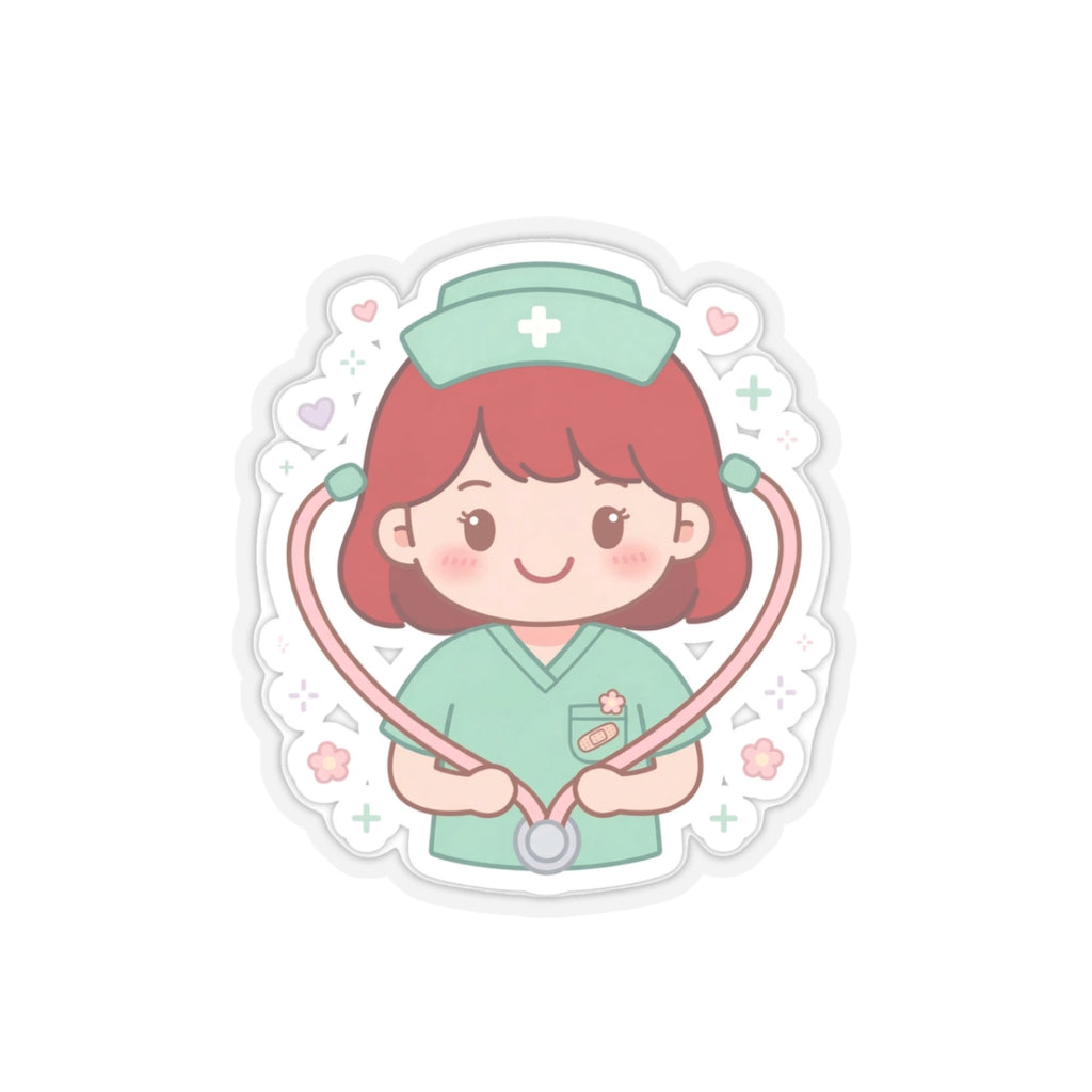 Kawaii Nurse Sticker – Red Hair / Fair Skin