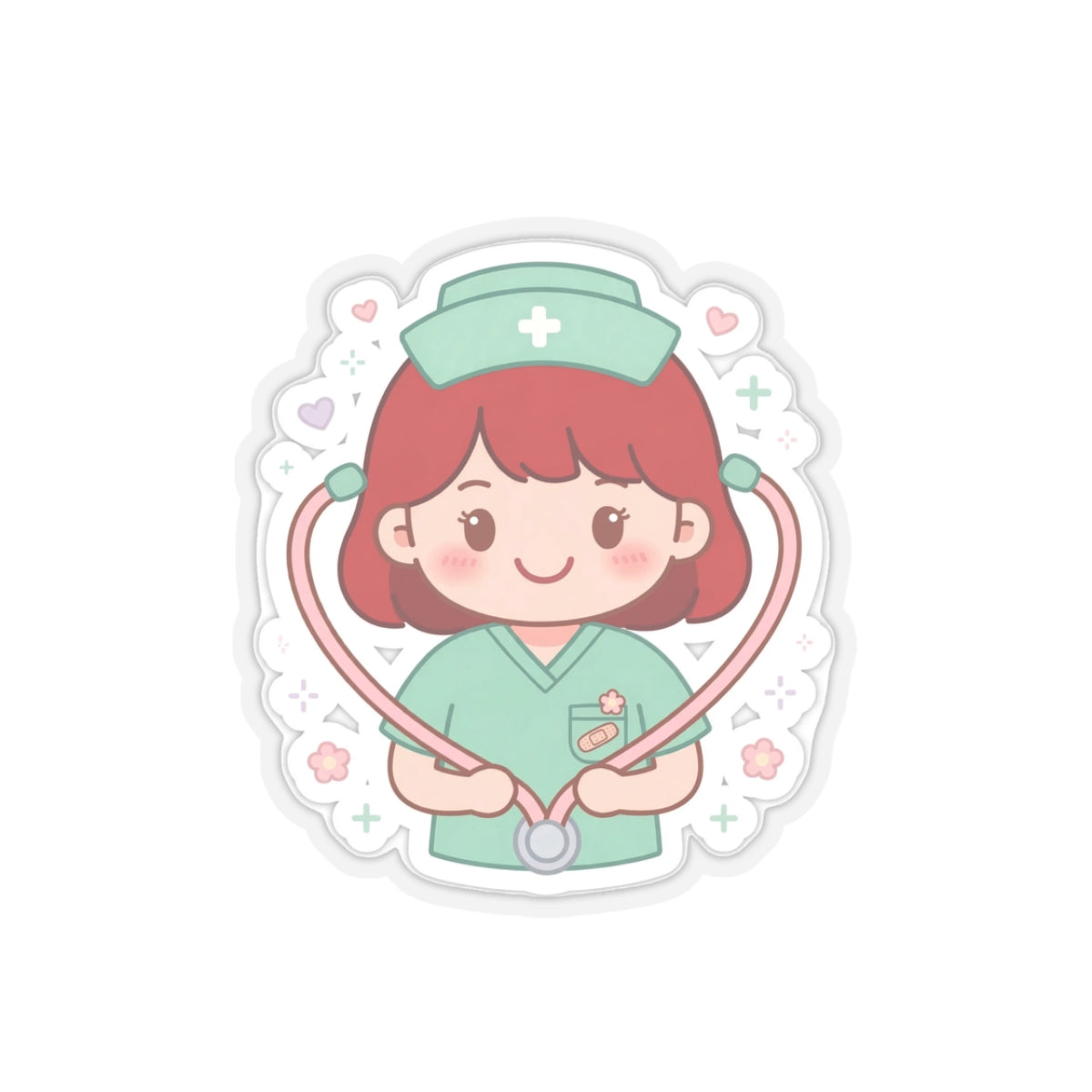 Kawaii Nurse Sticker – Red Hair / Fair Skin