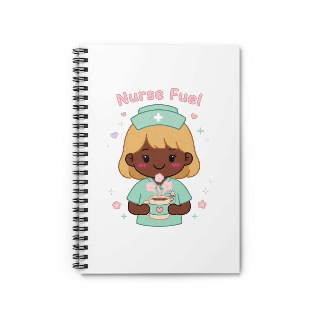 Nurse Fuel Spiral Notebook – Ruled – Blonde Hair / Deep Skin