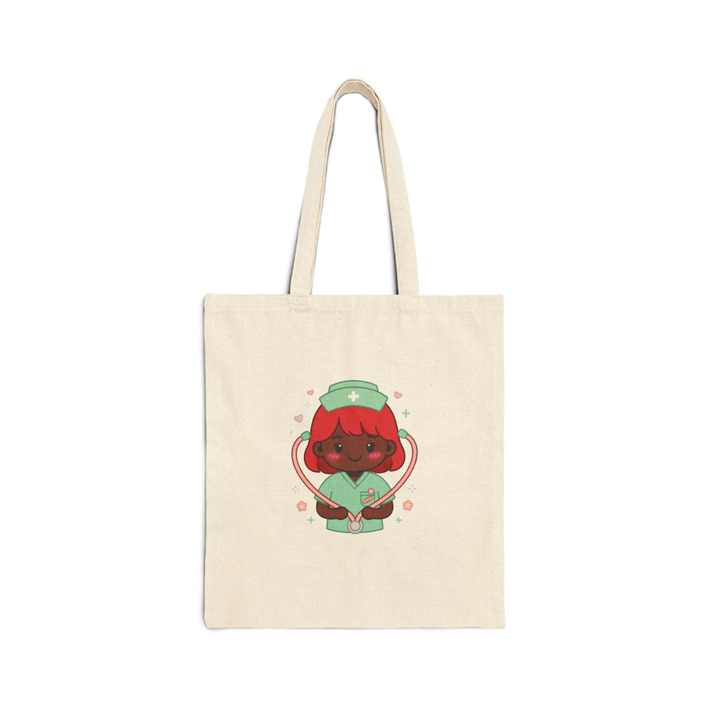 Kawaii Nurse Tote – Red Hair / Deep Skin