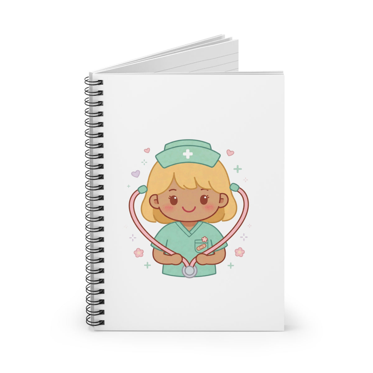 Kawaii Nurse Spiral Notebook – Ruled – Blonde Hair / Medium Skin