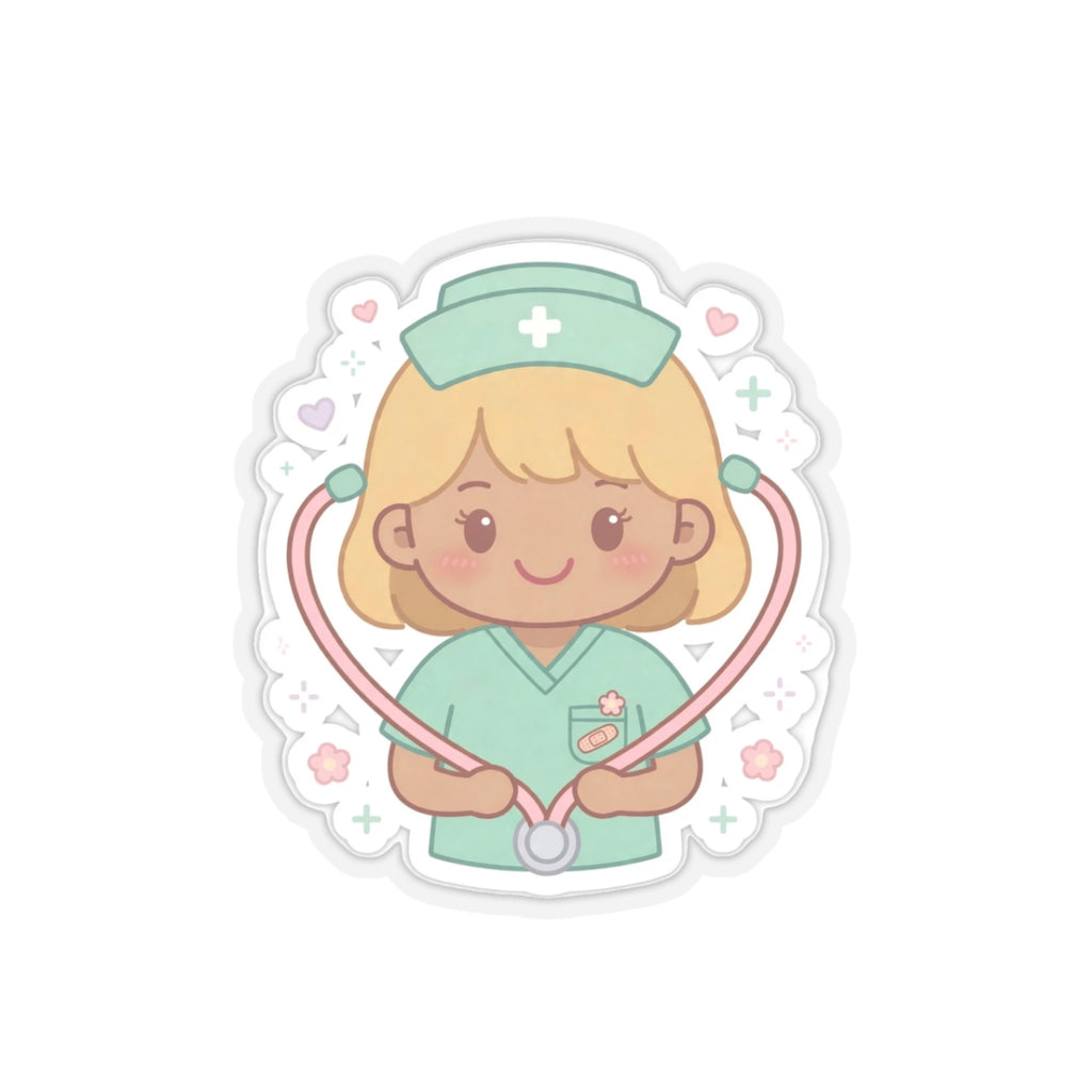 Kawaii Nurse Sticker – Blonde Hair / Medium Skin