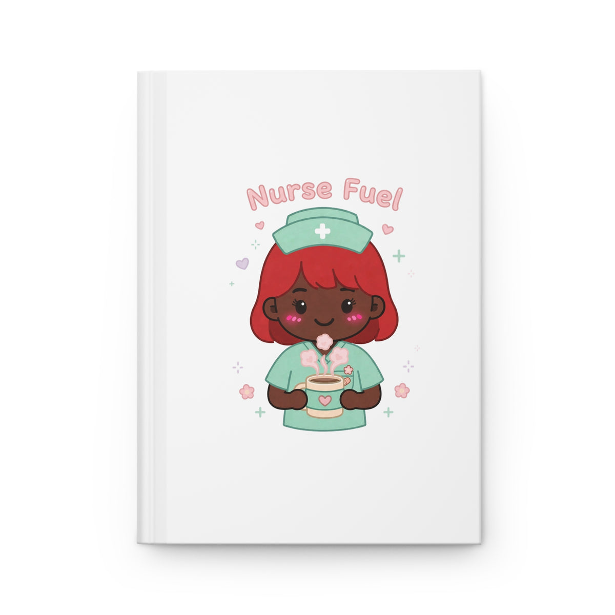 Nurse Fuel Hardcover Journal – Red Hair / Deep Skin