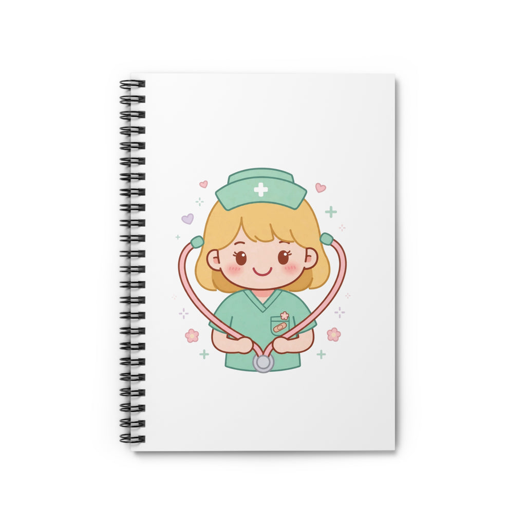 Kawaii Nurse Spiral Notebook – Ruled – Blonde Hair / Fair Skin