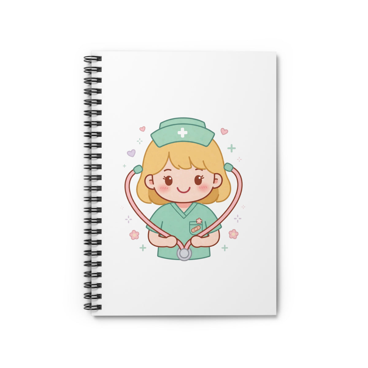 Kawaii Nurse Spiral Notebook – Ruled – Blonde Hair / Fair Skin