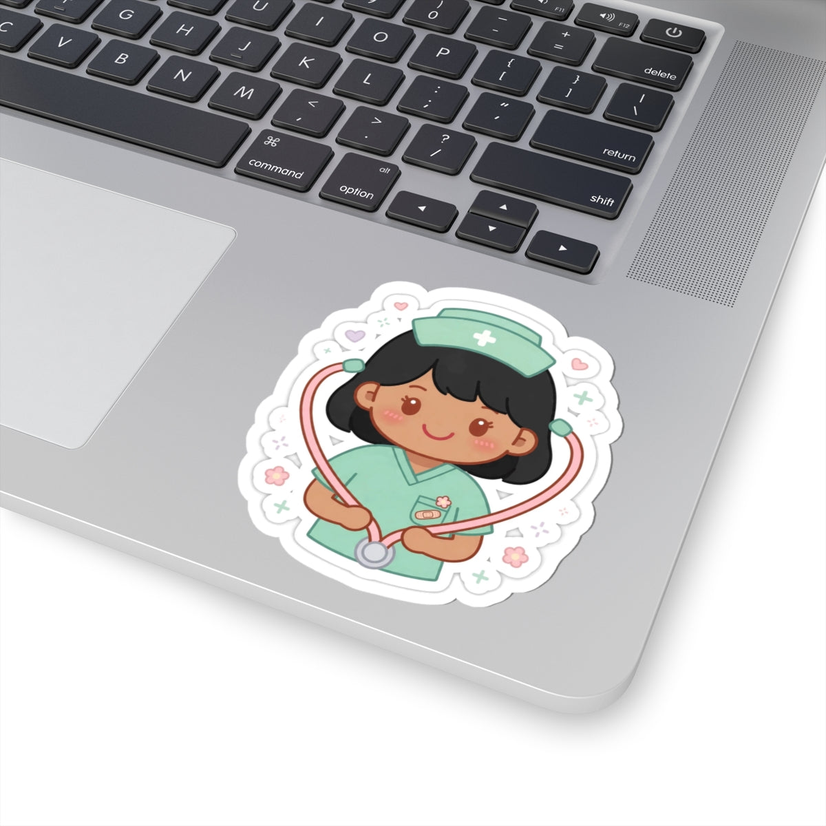 Kawaii Nurse Sticker – Black Hair / Medium Skin