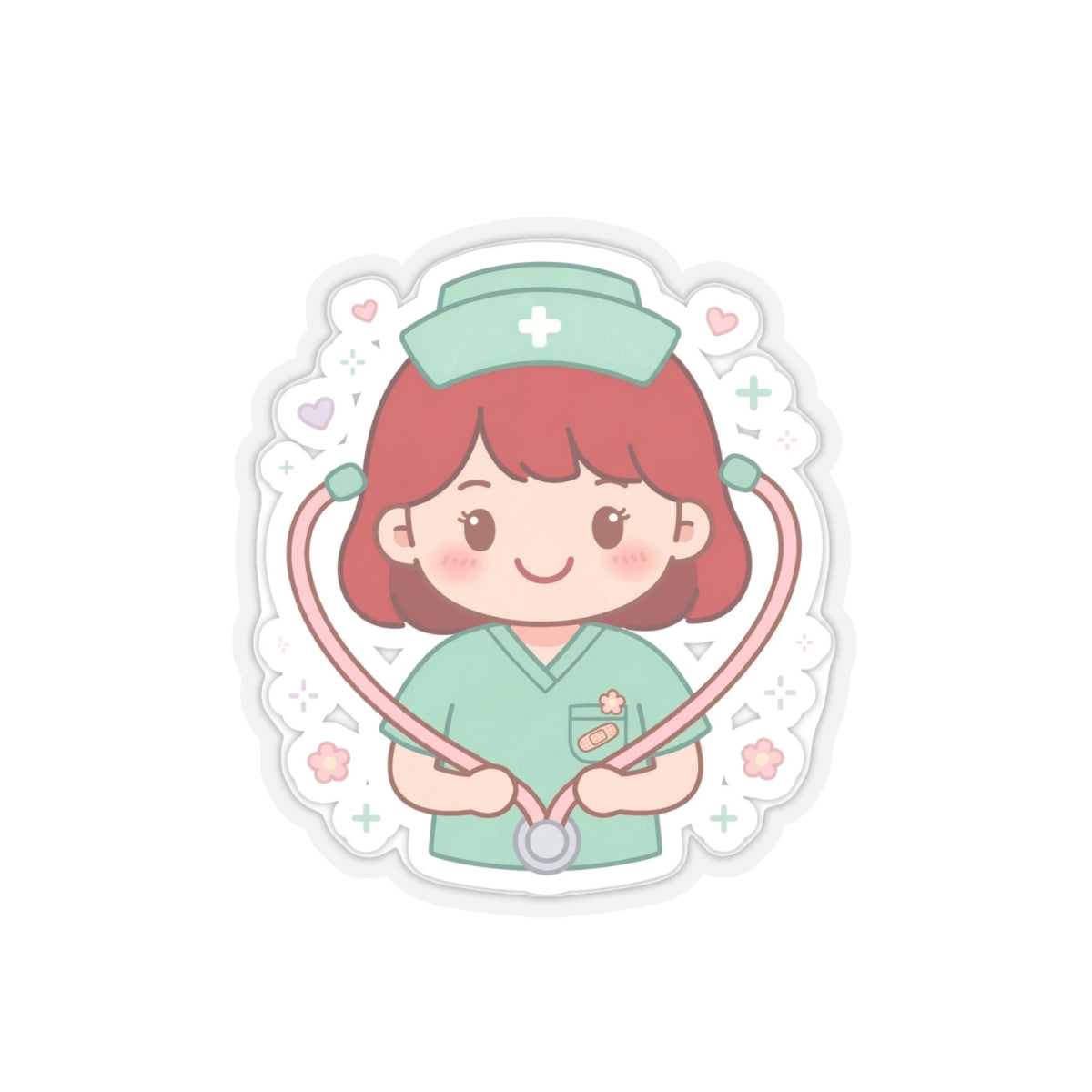 Kawaii Nurse Sticker – Red Hair / Fair Skin