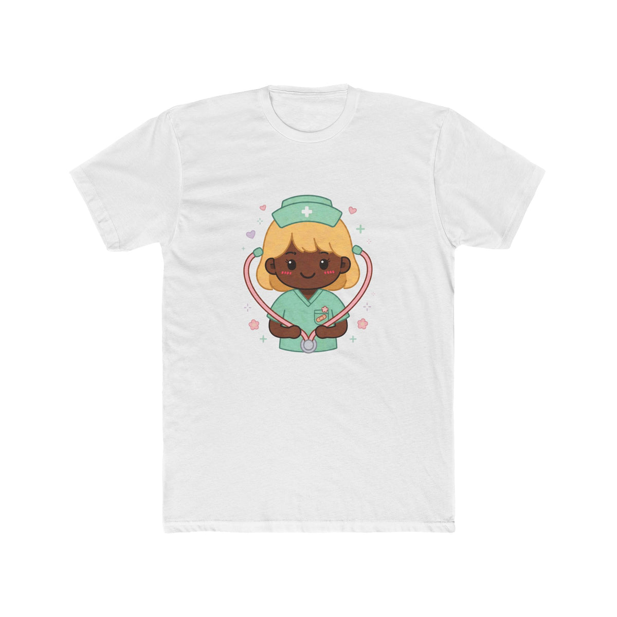 Kawaii Nurse Tee – Blonde Hair / Deep Skin