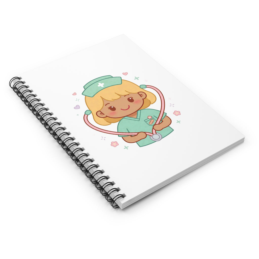 Kawaii Nurse Spiral Notebook – Ruled – Blonde Hair / Medium Skin