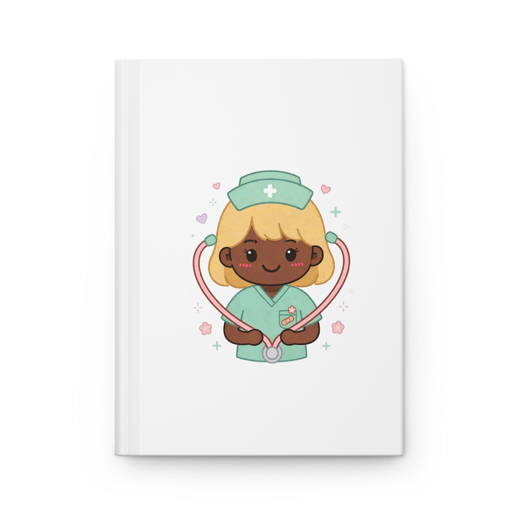 Kawaii Nurse Hardcover Journal – Blonde Hair / Deep Skin