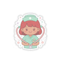 Kawaii Nurse Sticker – Red Hair / Medium Skin