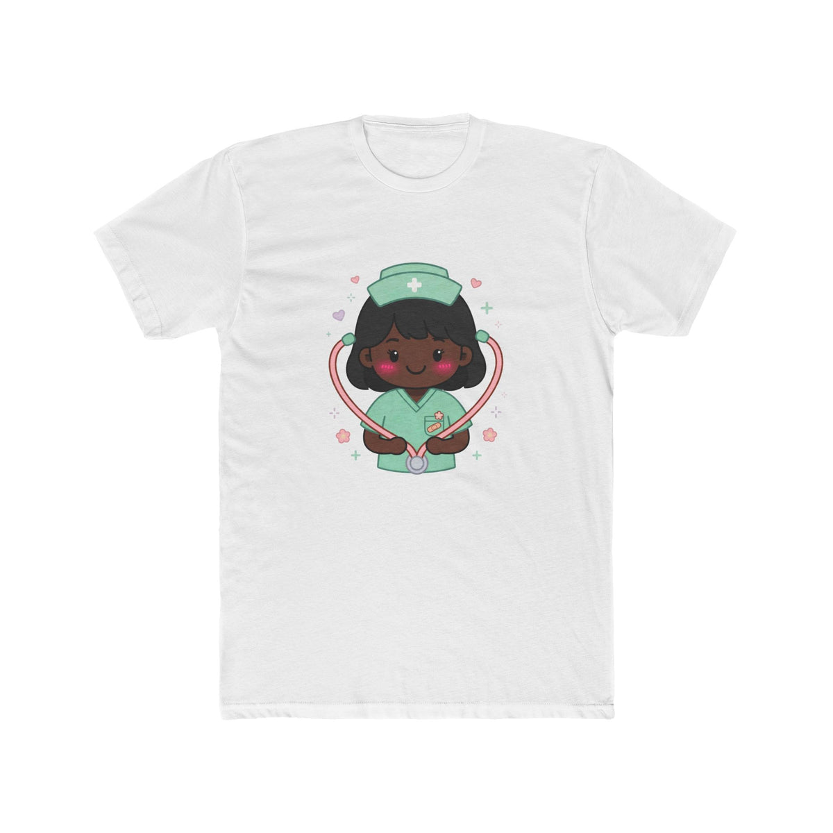 Kawaii Nurse Tee – Black Hair / Deep Skin