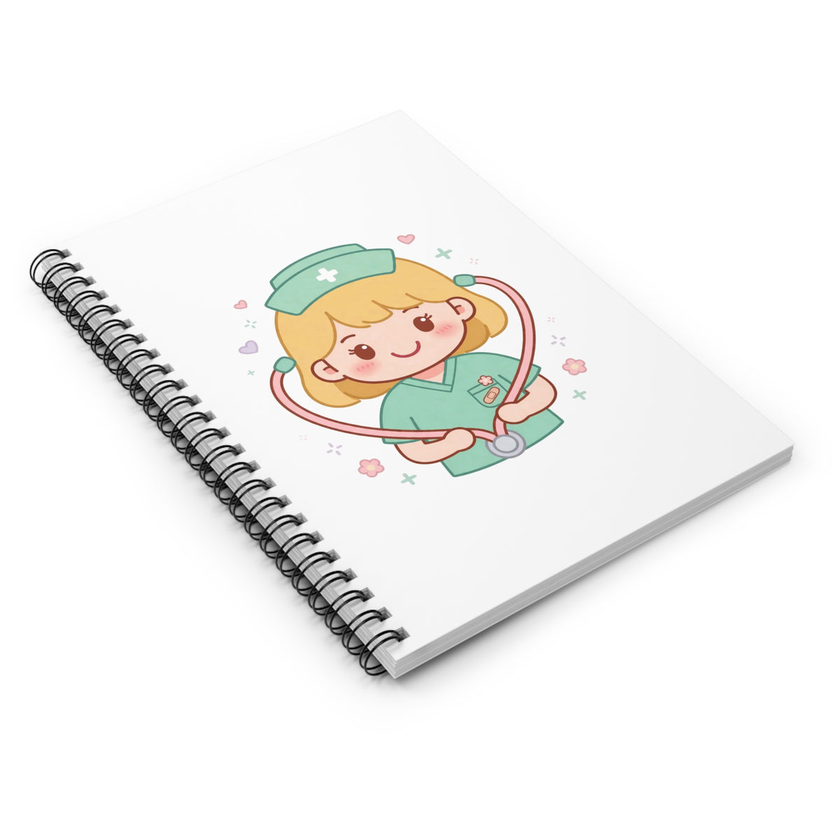 Kawaii Nurse Spiral Notebook – Ruled – Blonde Hair / Fair Skin