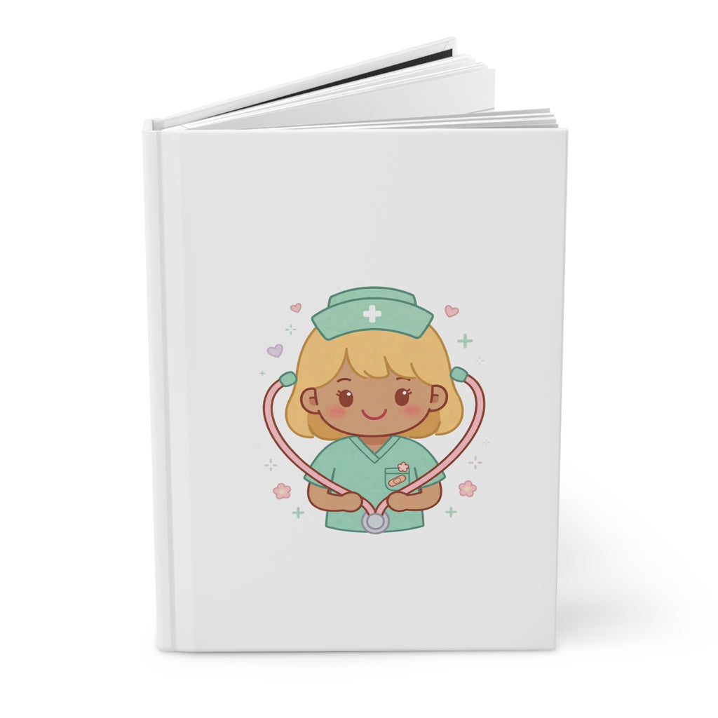 Kawaii Nurse Hardcover Journal – Blonde Hair / Medium Skin