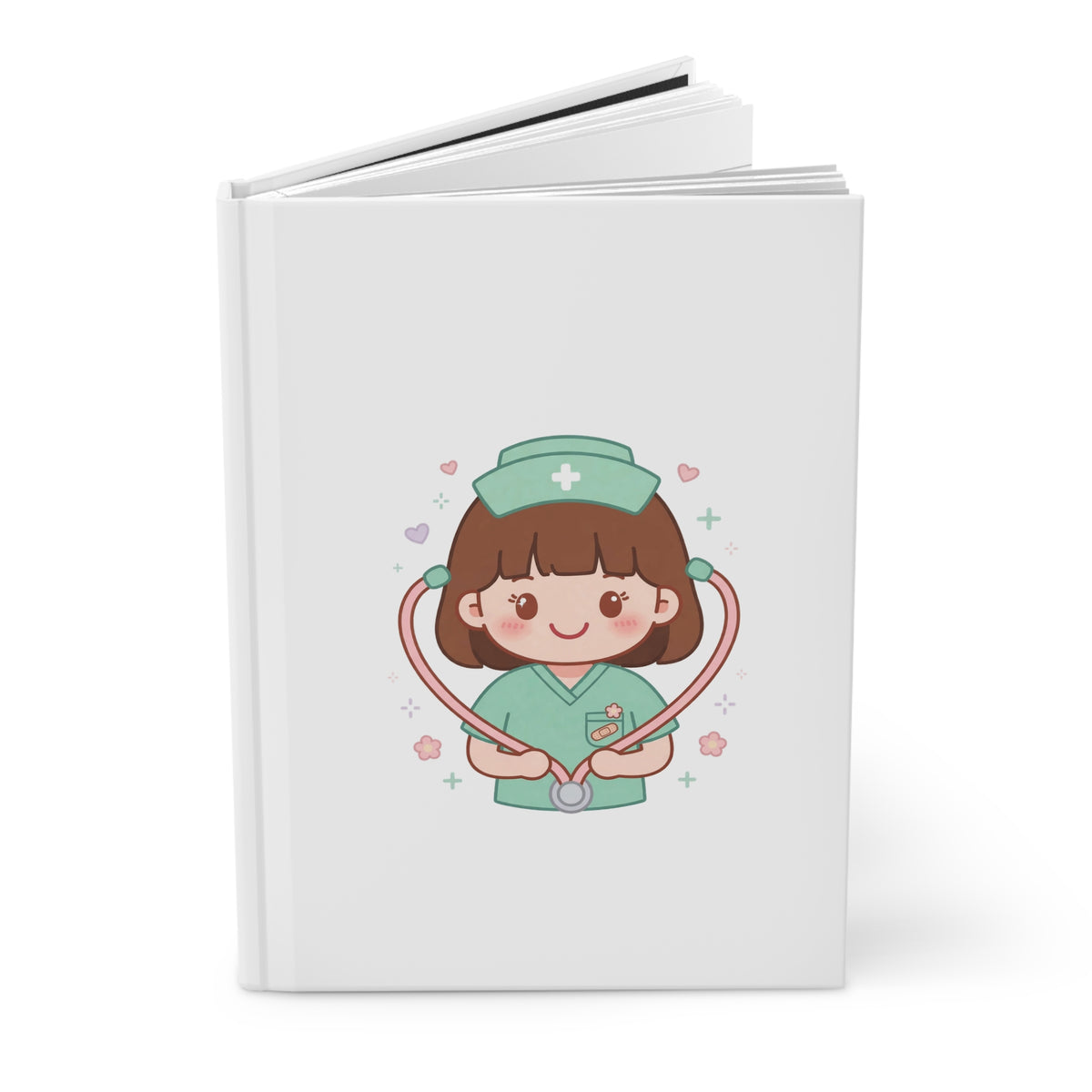 Kawaii Nurse Hardcover Journal – Brown Hair / Fair Skin