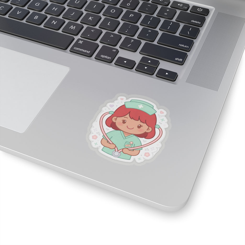 Kawaii Nurse Sticker – Red Hair / Medium Skin