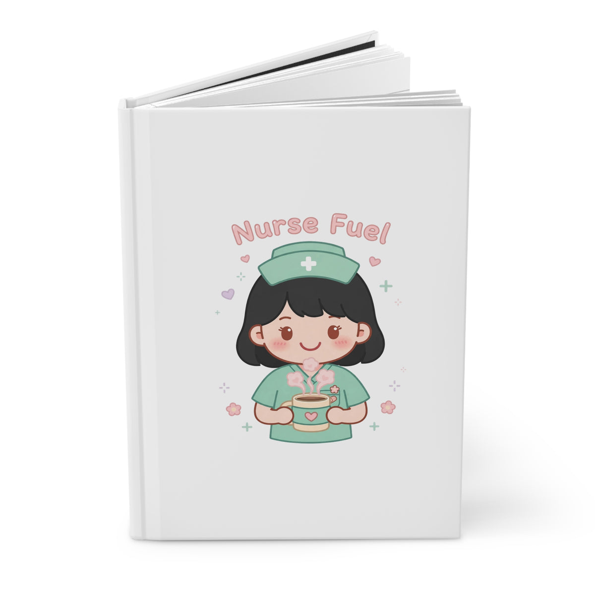 Nurse Fuel Hardcover Journal – Black Hair / Fair Skin