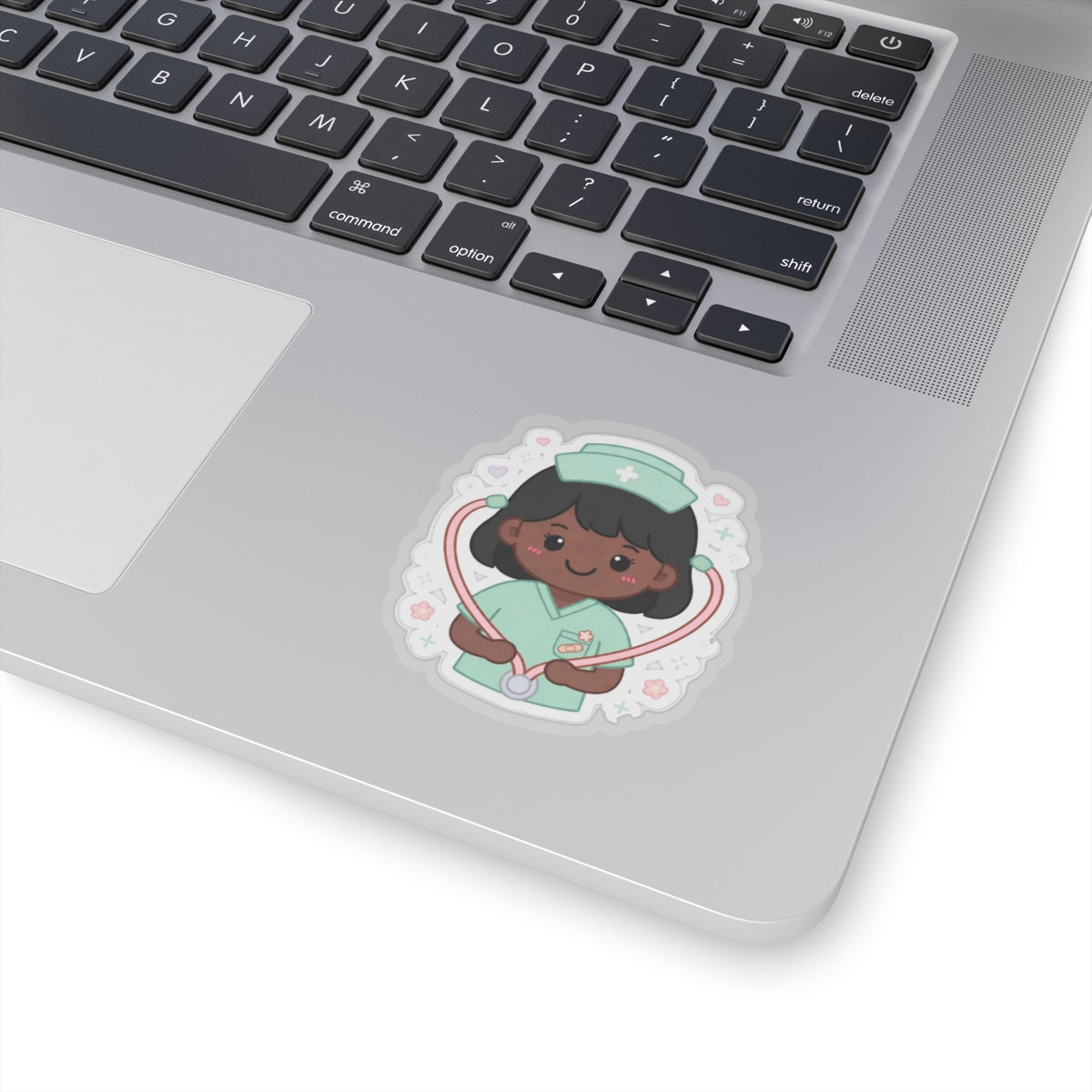 Kawaii Nurse Sticker – Black Hair / Deep Skin