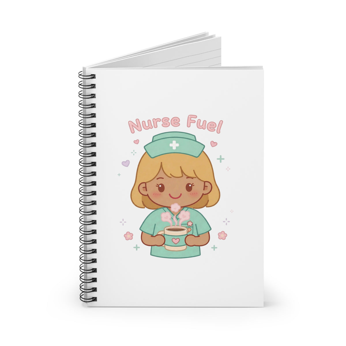 Nurse Fuel Spiral Notebook – Ruled – Blonde Hair / Medium Skin