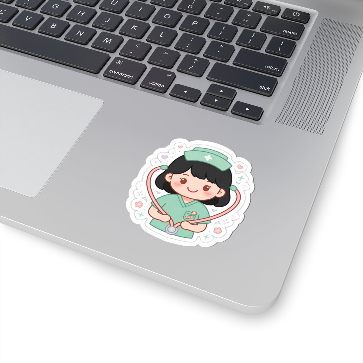 Kawaii Nurse Sticker – Black Hair / Fair Skin