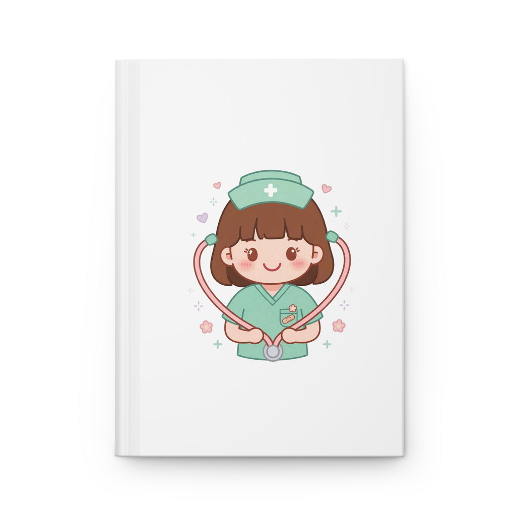 Kawaii Nurse Hardcover Journal – Brown Hair / Fair Skin