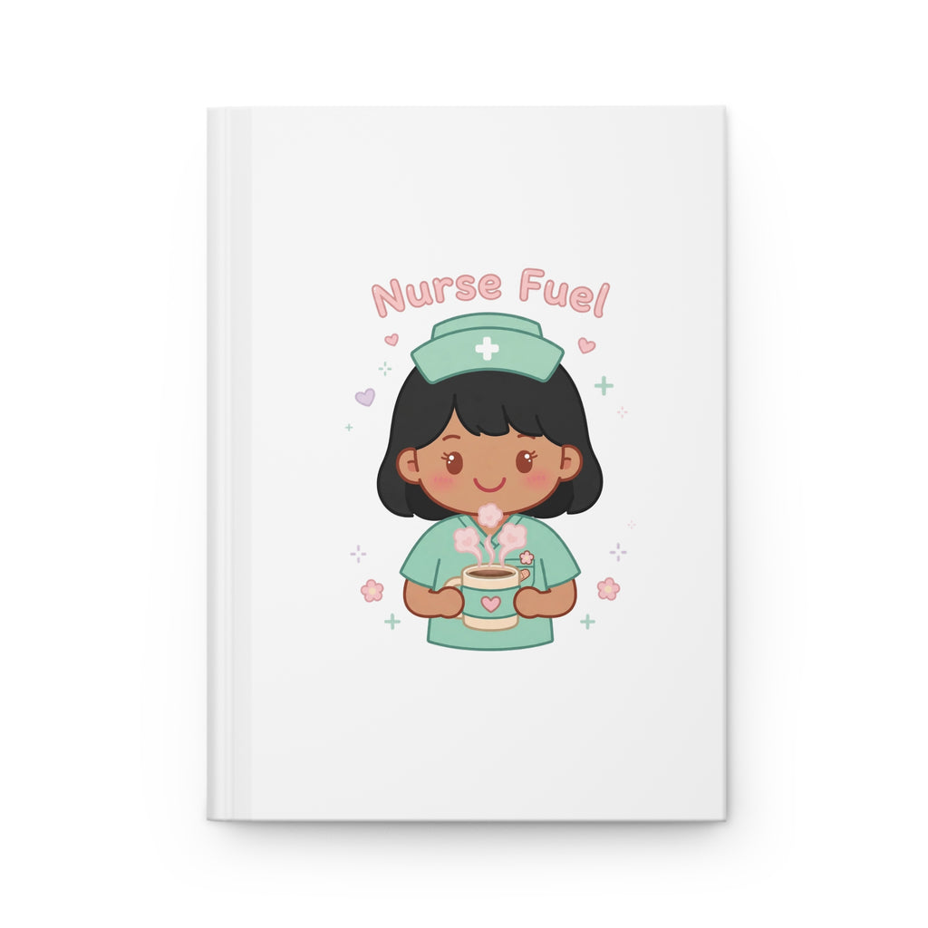 Nurse Fuel Hardcover Journal – Black Hair / Medium Skin