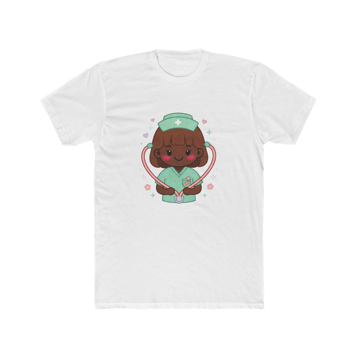Kawaii Nurse Tee – Brown Hair / Deep Skin