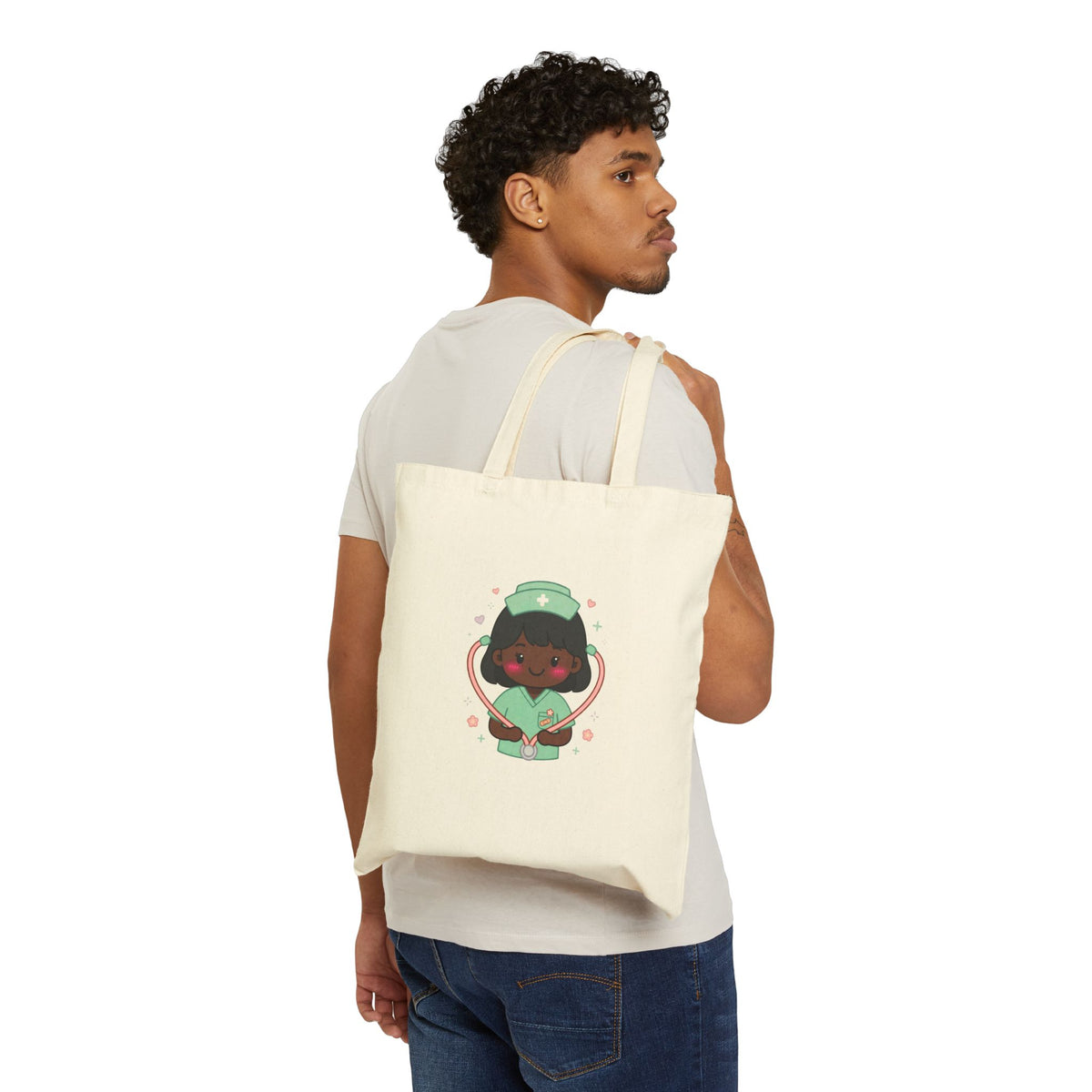 Kawaii Nurse Tote – Black Hair / Deep Skin