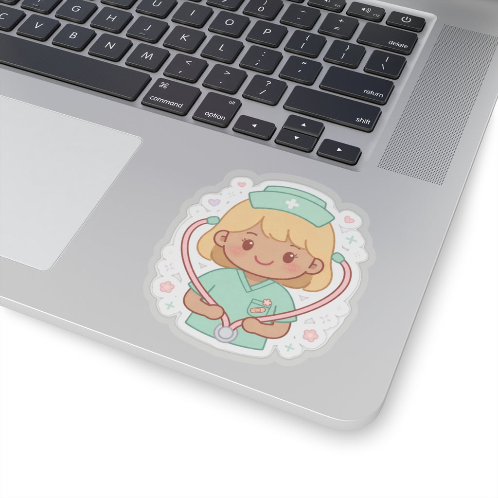 Kawaii Nurse Sticker – Blonde Hair / Medium Skin