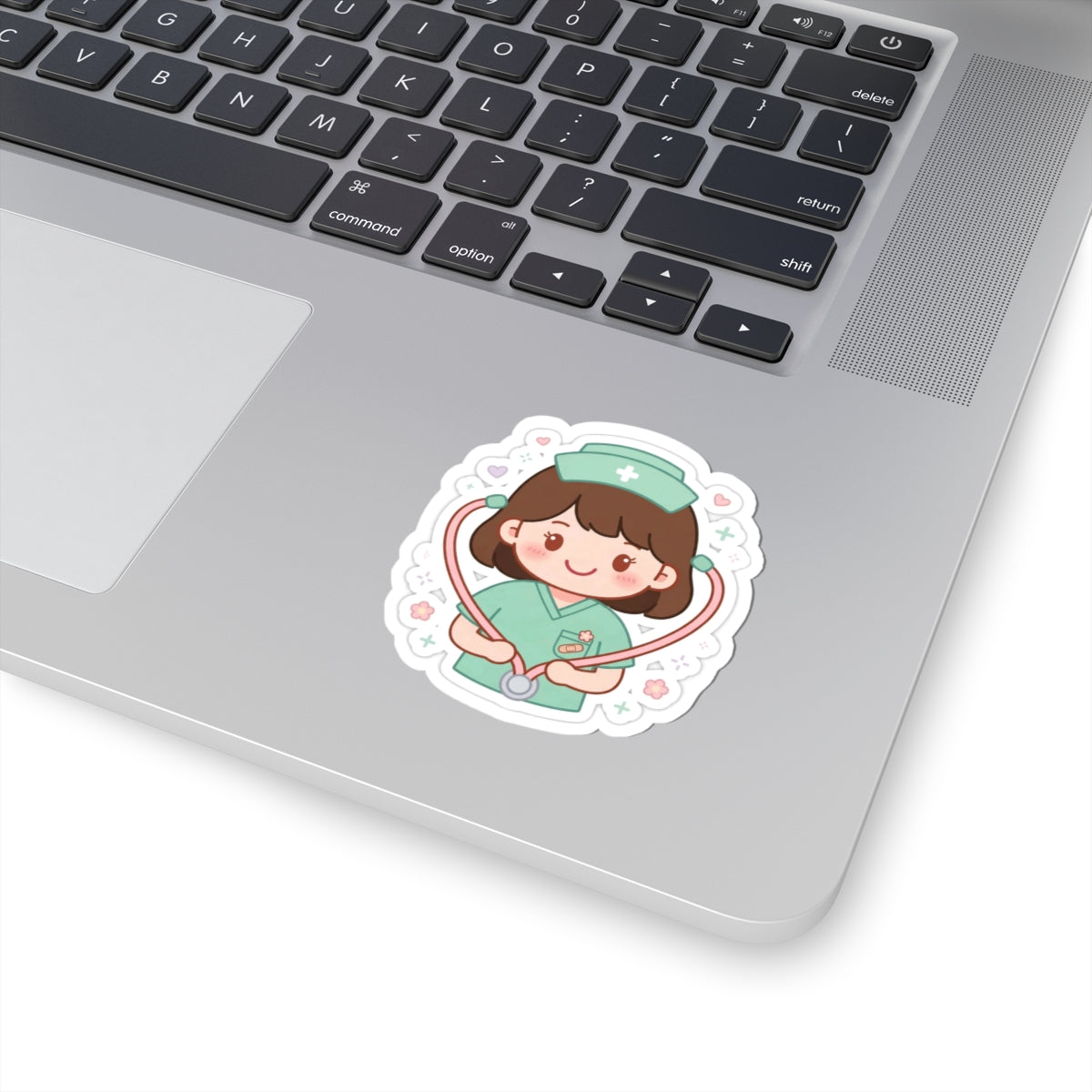 Kawaii Nurse Sticker – Brown Hair / Fair Skin