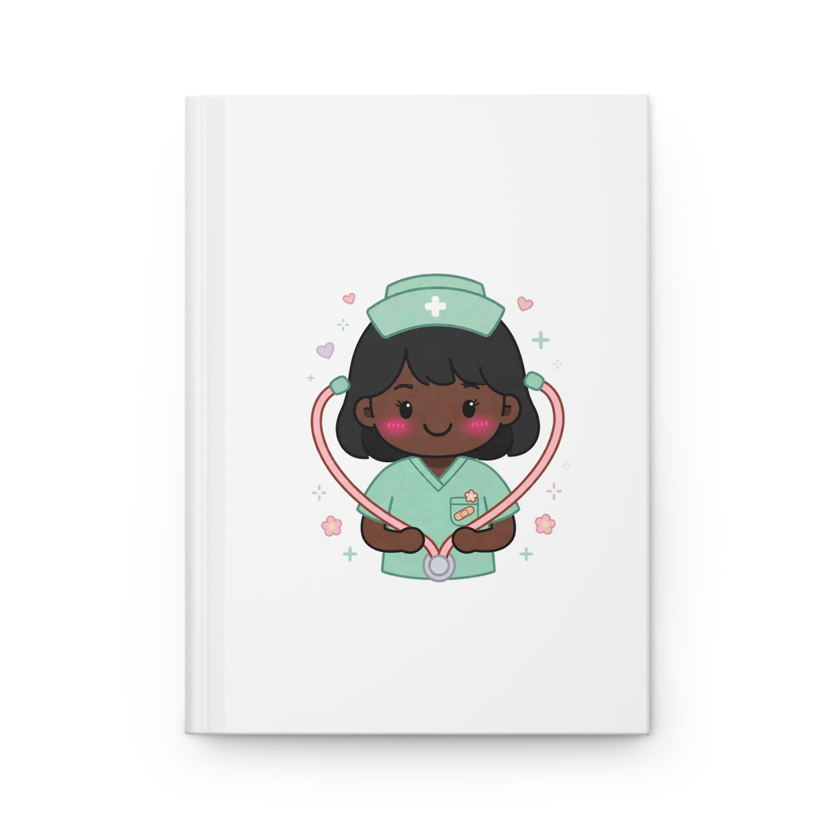 Kawaii Nurse Hardcover Journal – Black Hair / Deep Skin