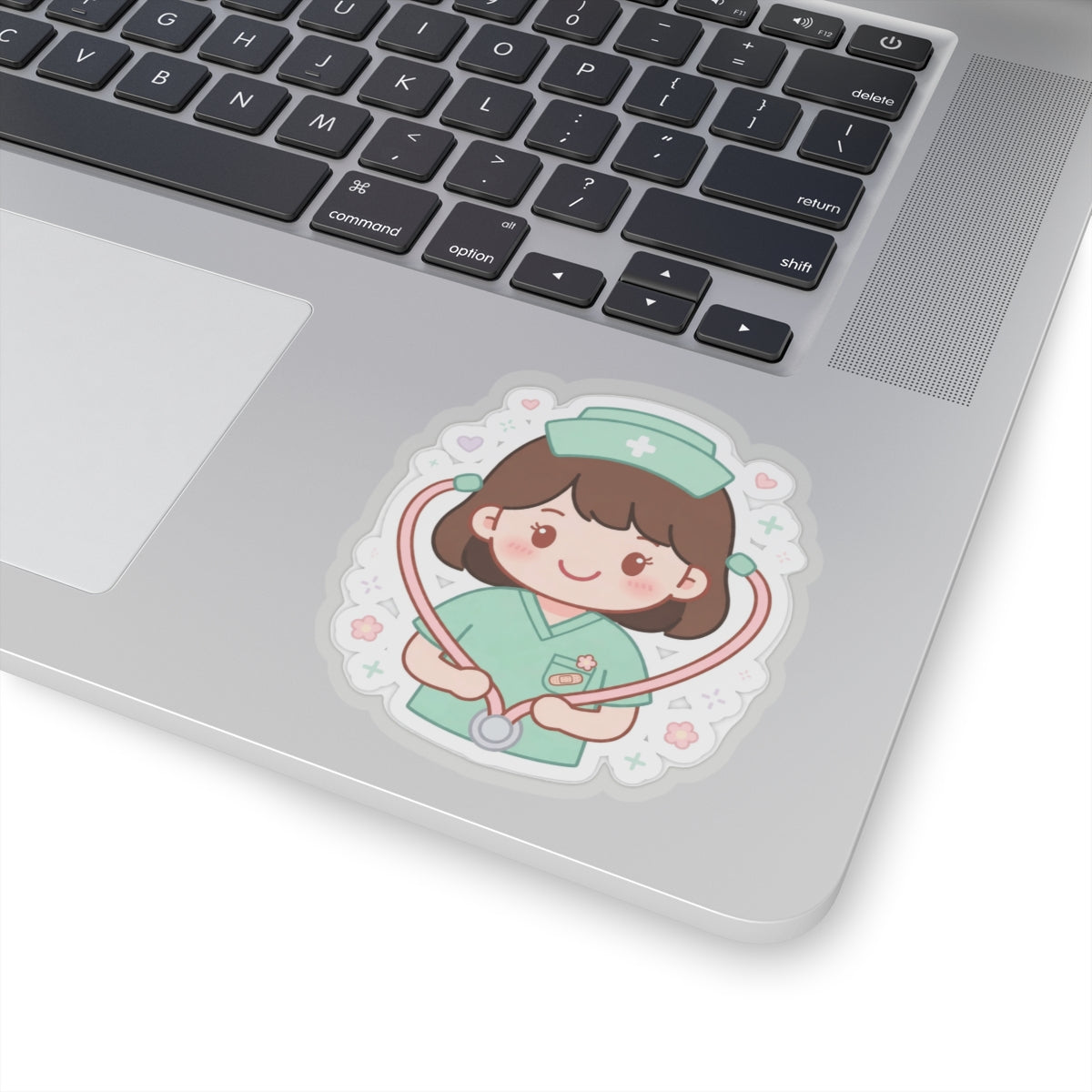 Kawaii Nurse Sticker – Brown Hair / Fair Skin