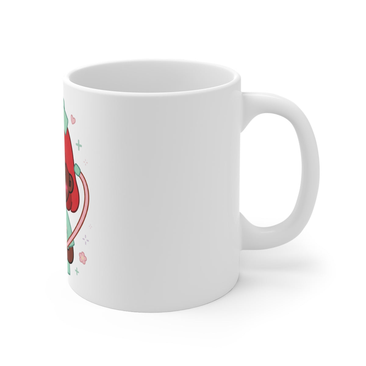 Kawaii Nurse Mug – 11oz (Red hair / Deep skin)