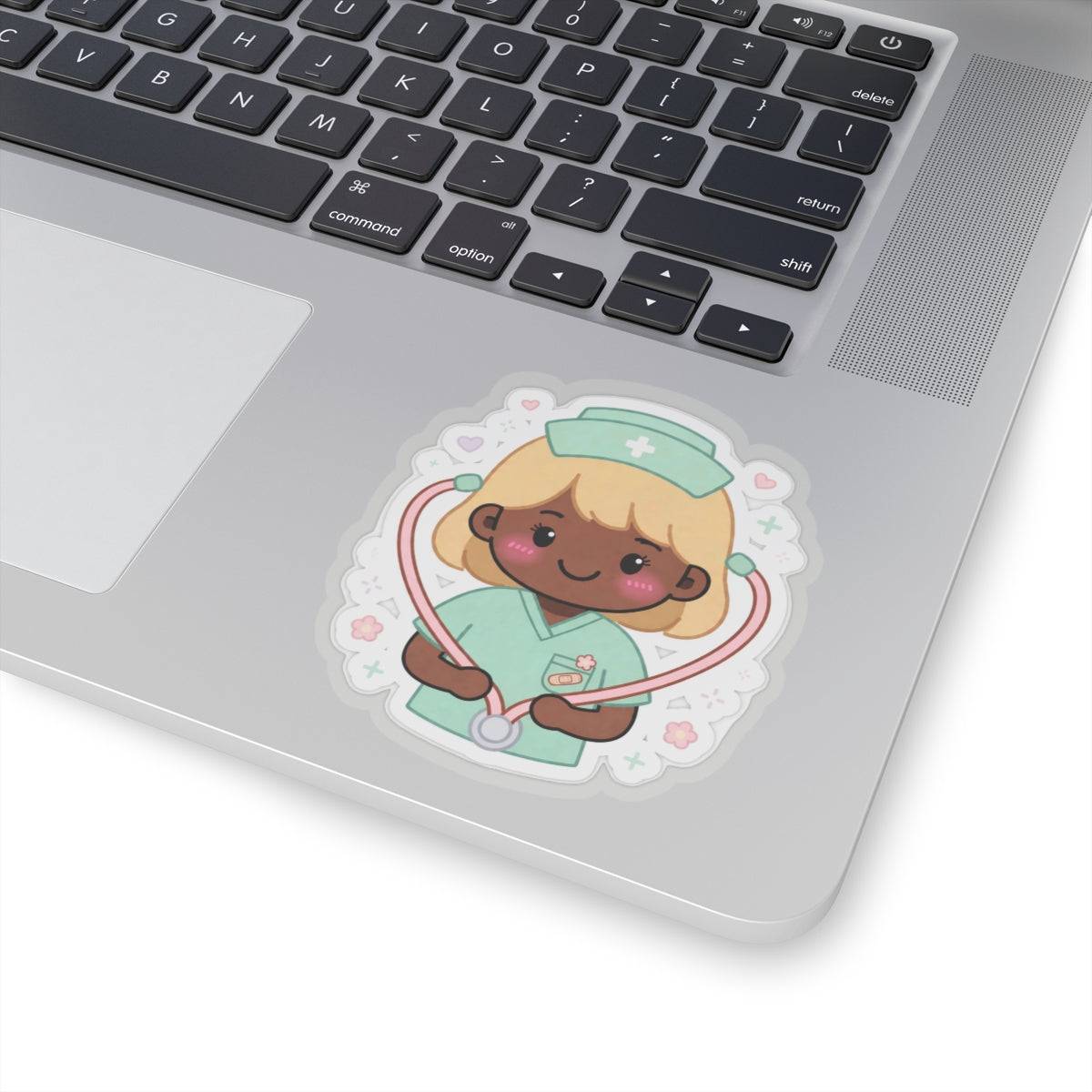 Kawaii Nurse Sticker – Blonde Hair / Deep Skin