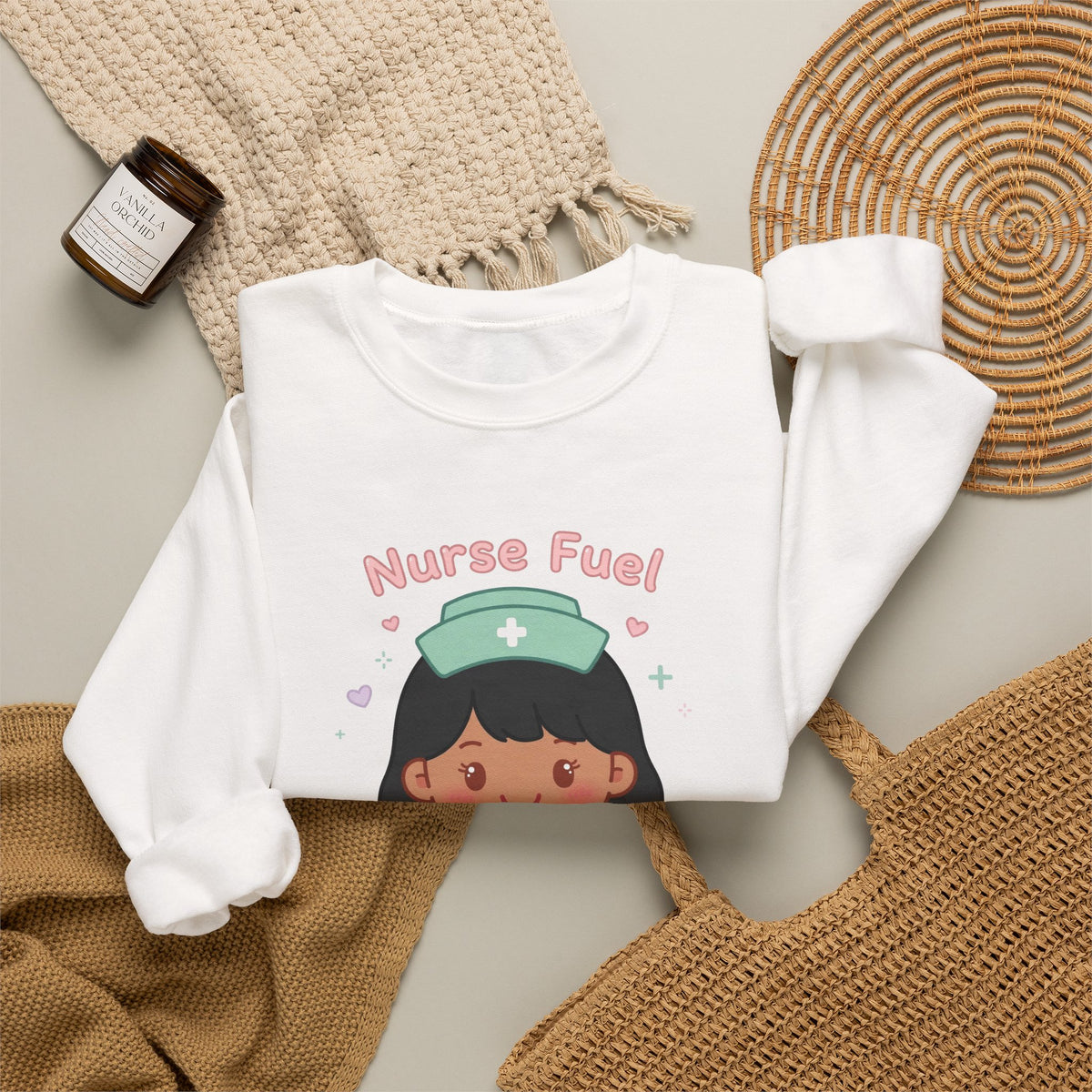 Nurse Fuel Sweatshirt – Black Hair / Medium Skin
