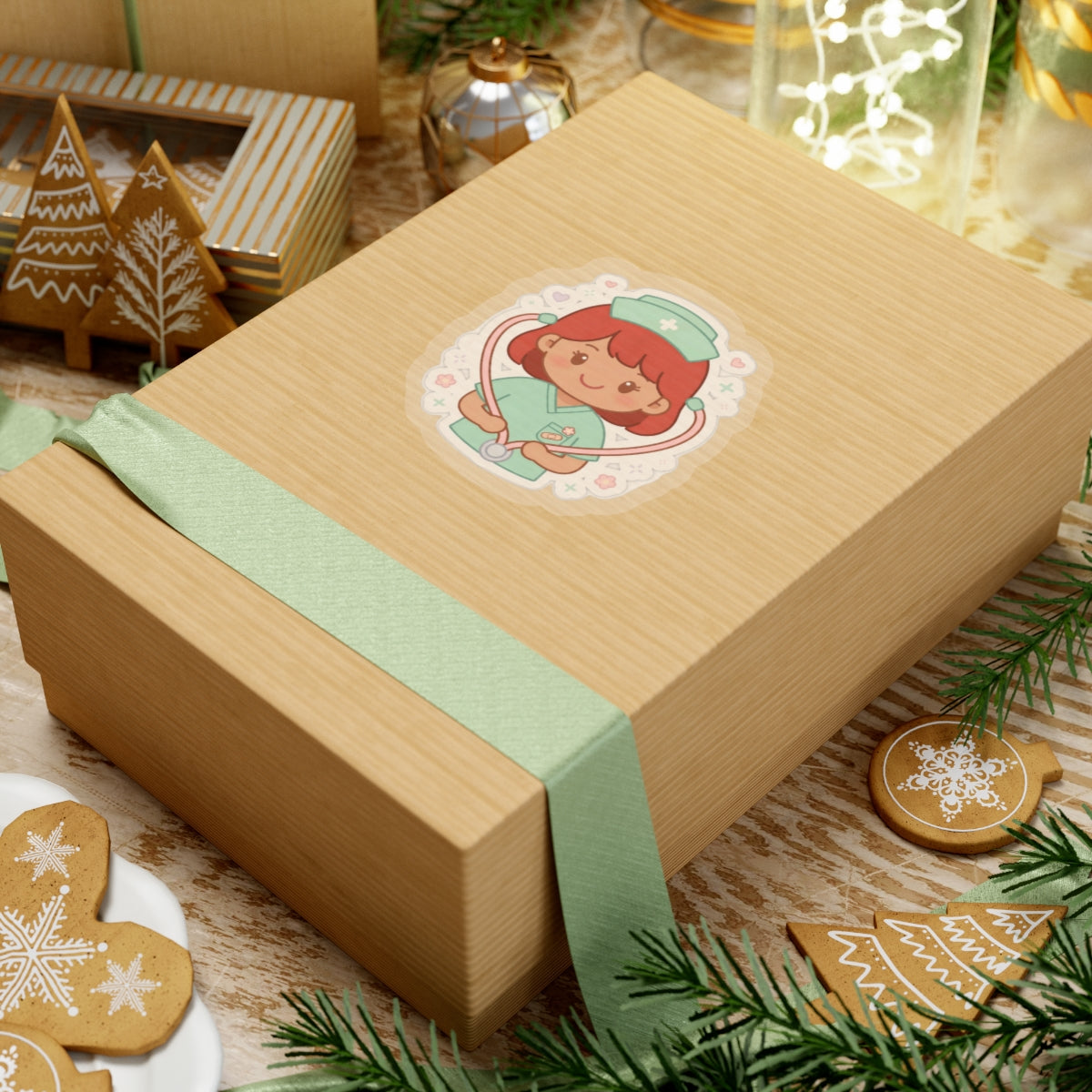 Kawaii Nurse Sticker – Red Hair / Medium Skin