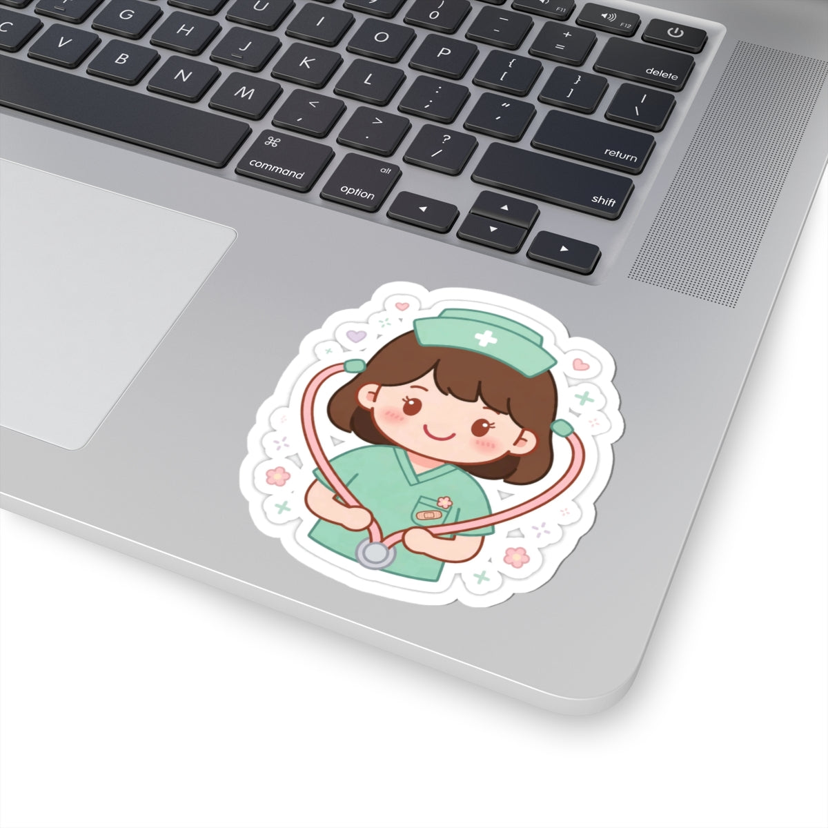 Kawaii Nurse Sticker – Brown Hair / Fair Skin