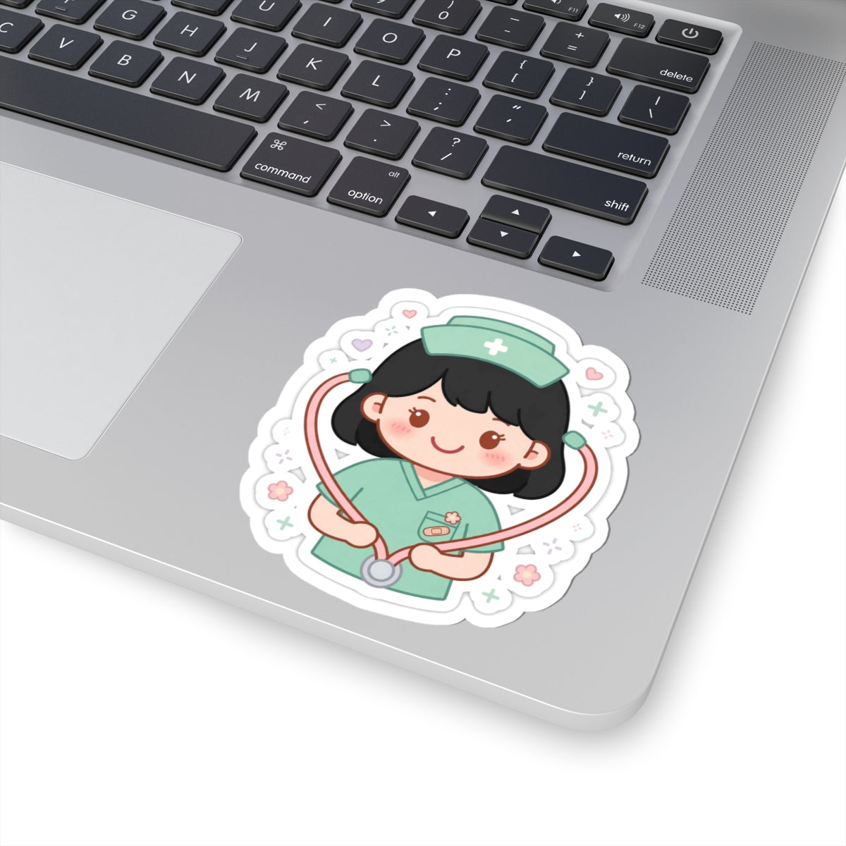 Kawaii Nurse Sticker – Black Hair / Fair Skin