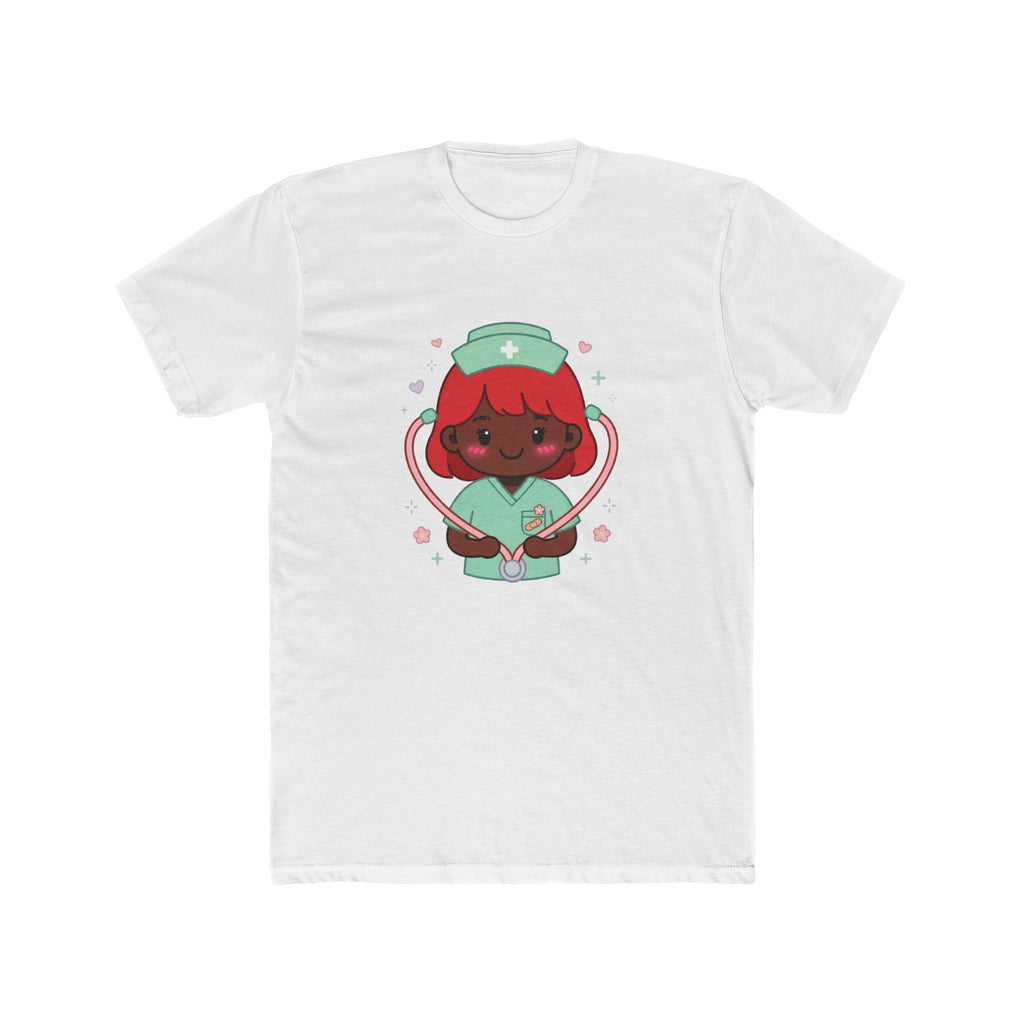 Kawaii Nurse Tee – Red Hair / Deep Skin