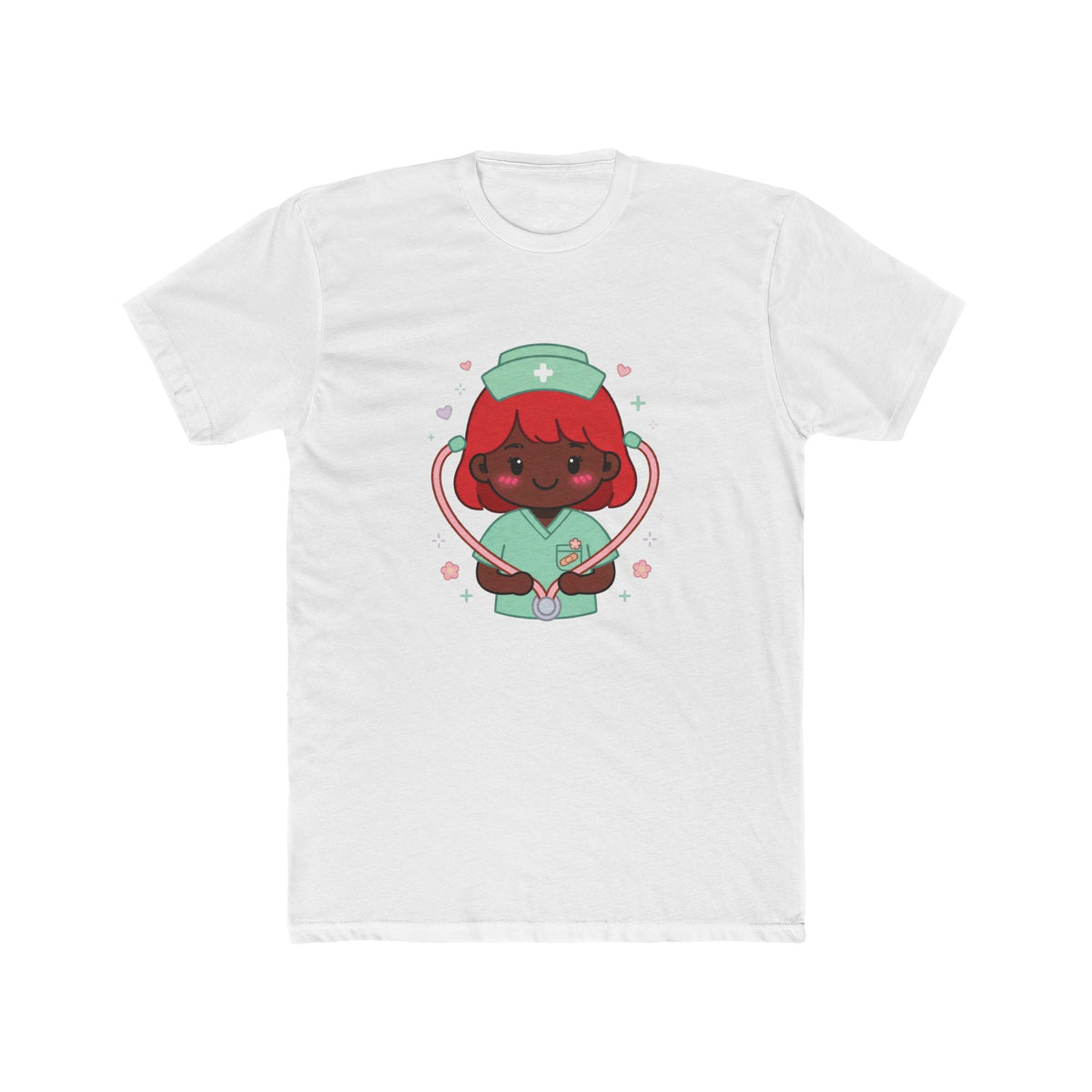 Kawaii Nurse Tee – Red Hair / Deep Skin